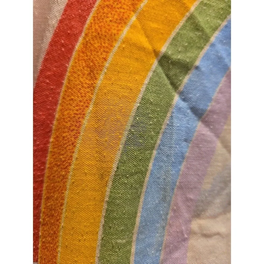 Vintage RN 64155 1 Full Bed Rainbow Cloud Flat Sheet 77 x 97